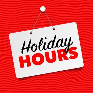 Holiday Hours sign