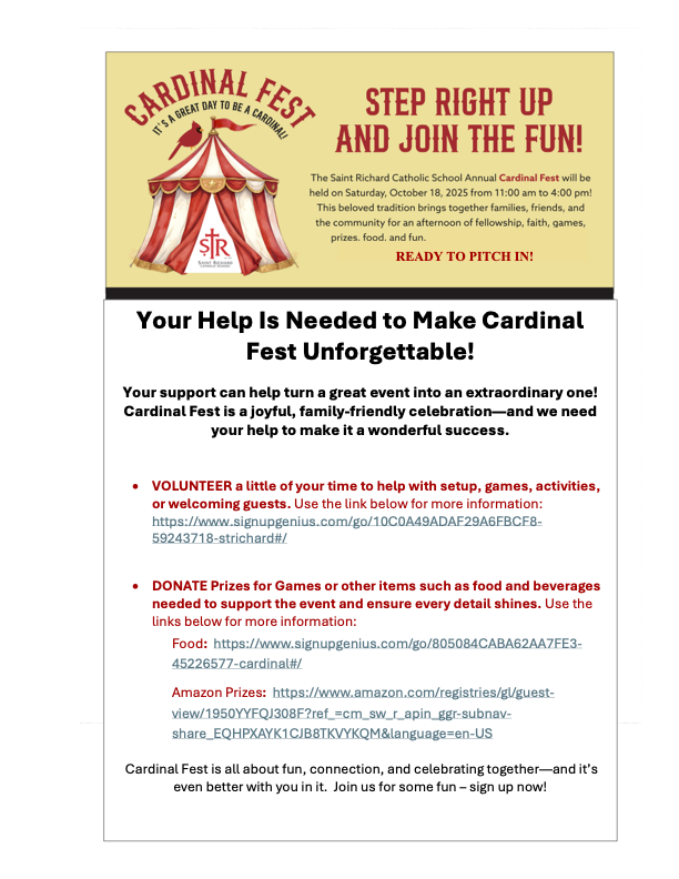 Cardinal Fest - Help Wanted