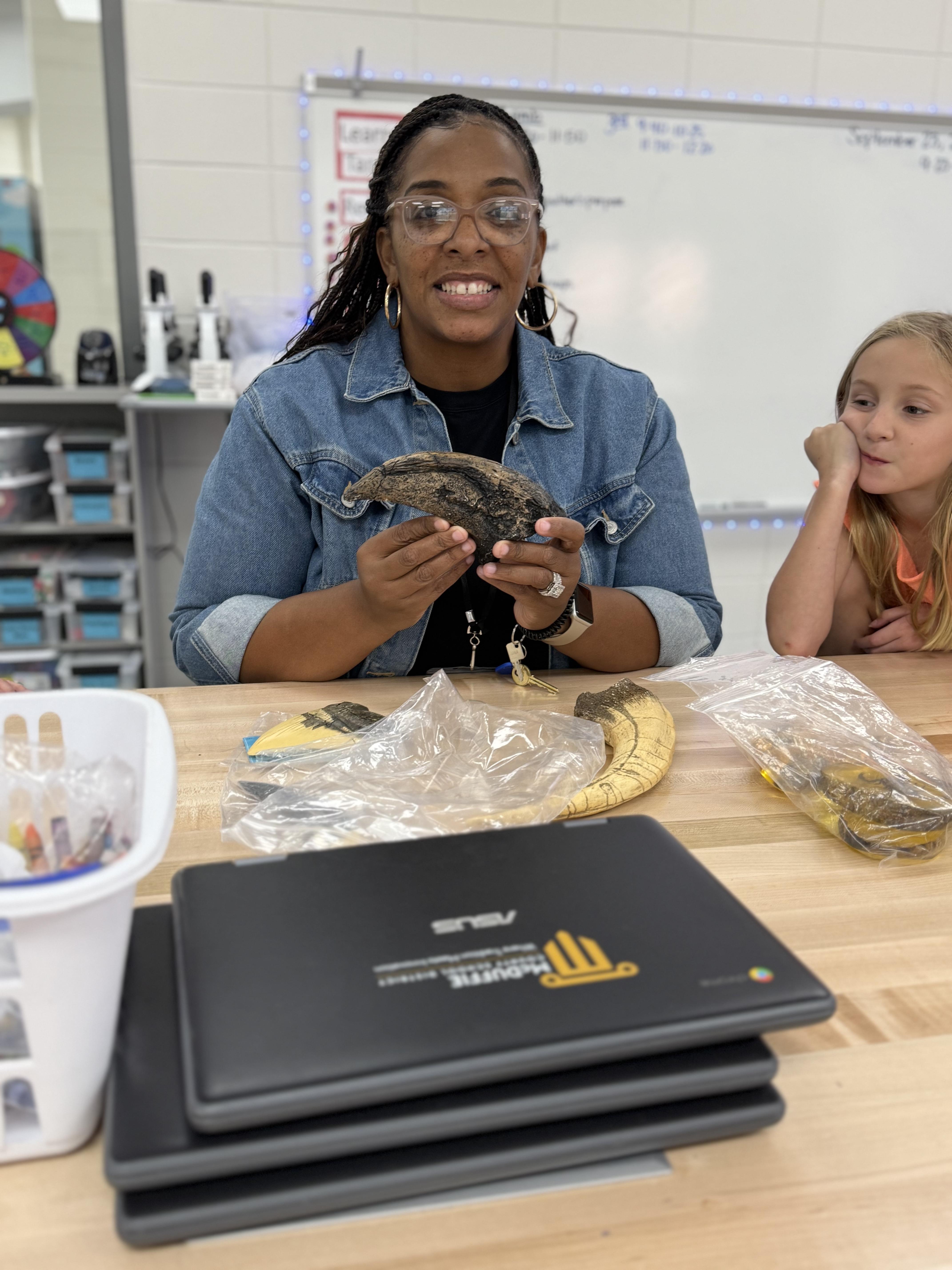 Student completing STEM challenge