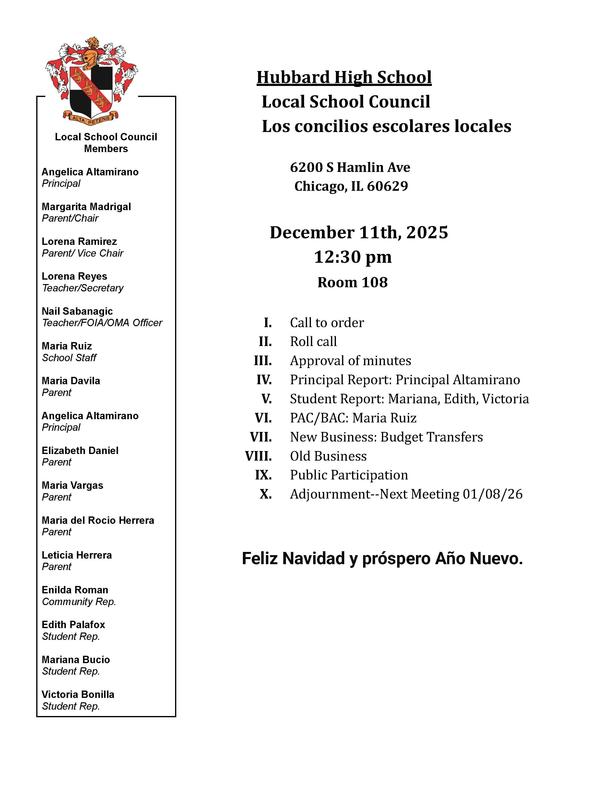 Local School Council  -- Los concilios escolares locales