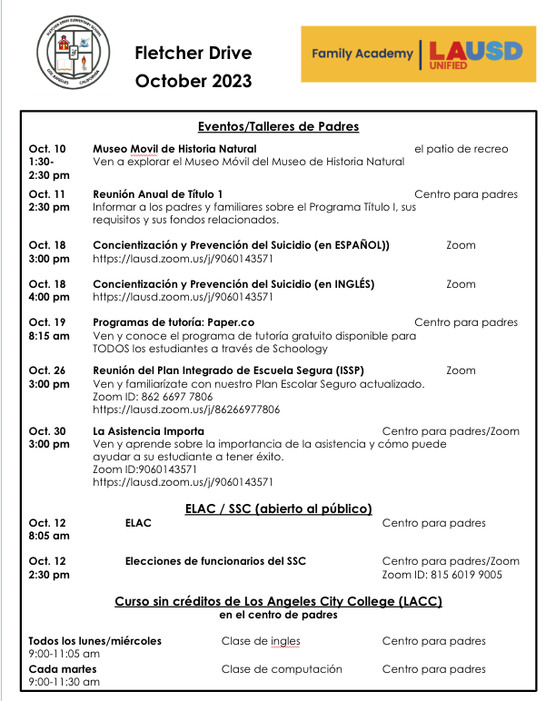 Parent Parents Fletcher Drive Elementary