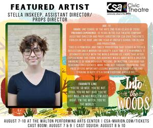 promo graphic - CSA Civic Theatre Into the Woods 2025 artist profile - Cecilia Hancock