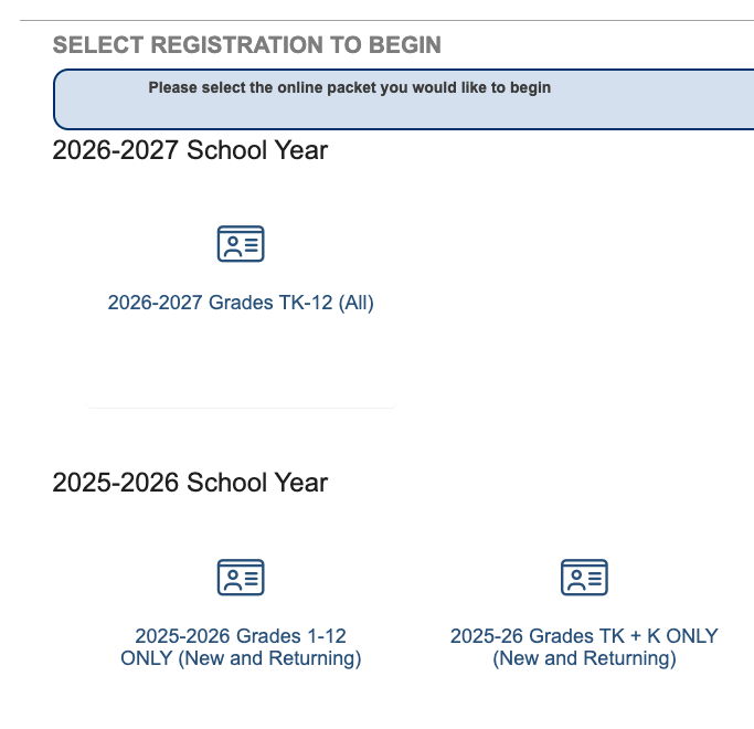 Online screenshot of ParentVue