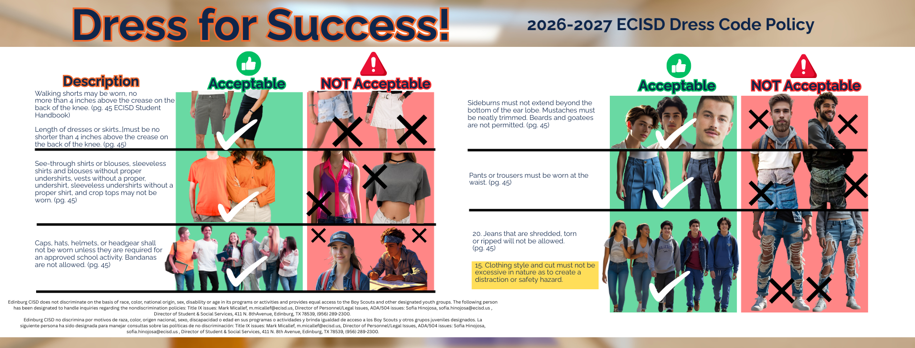 Dress for Success! 26-27 ECISD Dress Code Policy