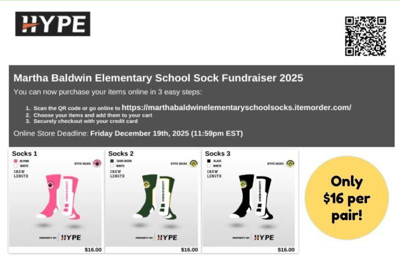 Baldwin Sock Fundraiser - Buy your Baldwin Socks TODAY!