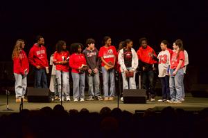 Students presenting a skit