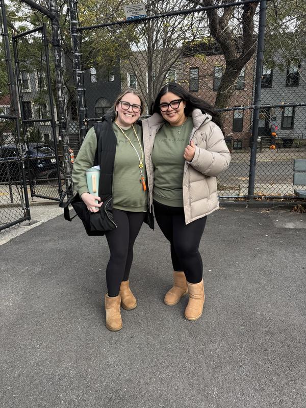 Teachers matching in green and black