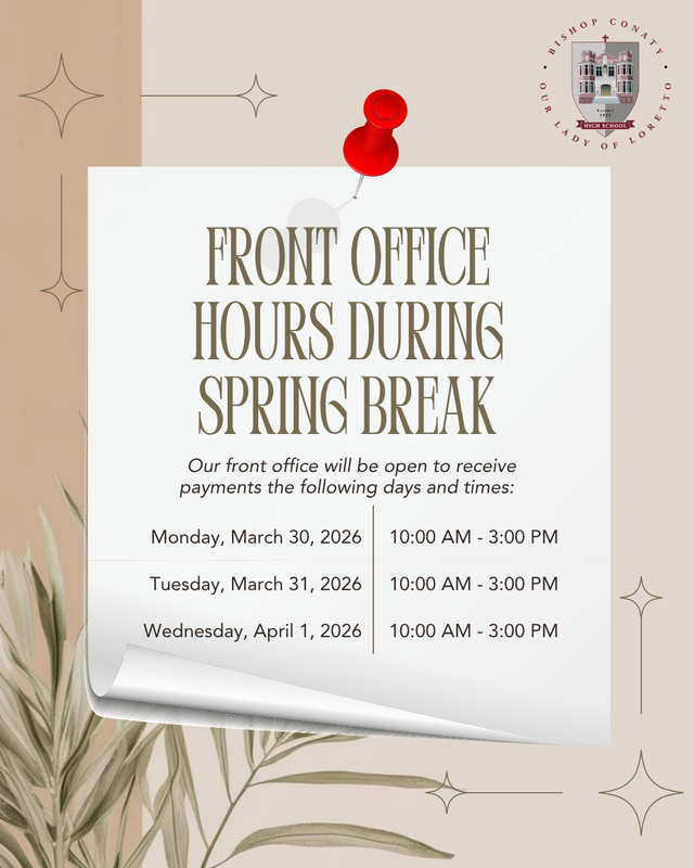 Spring Break Front Office Hours