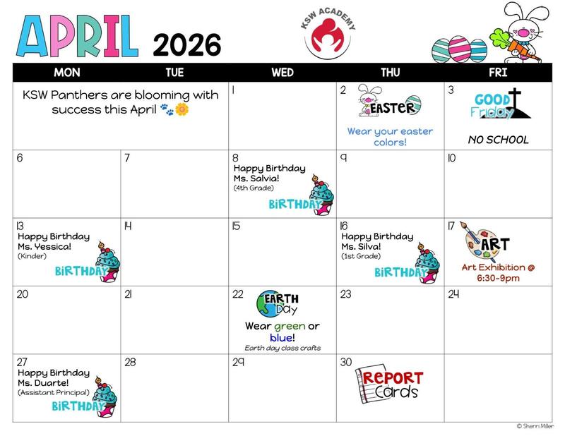 monthly calendar events