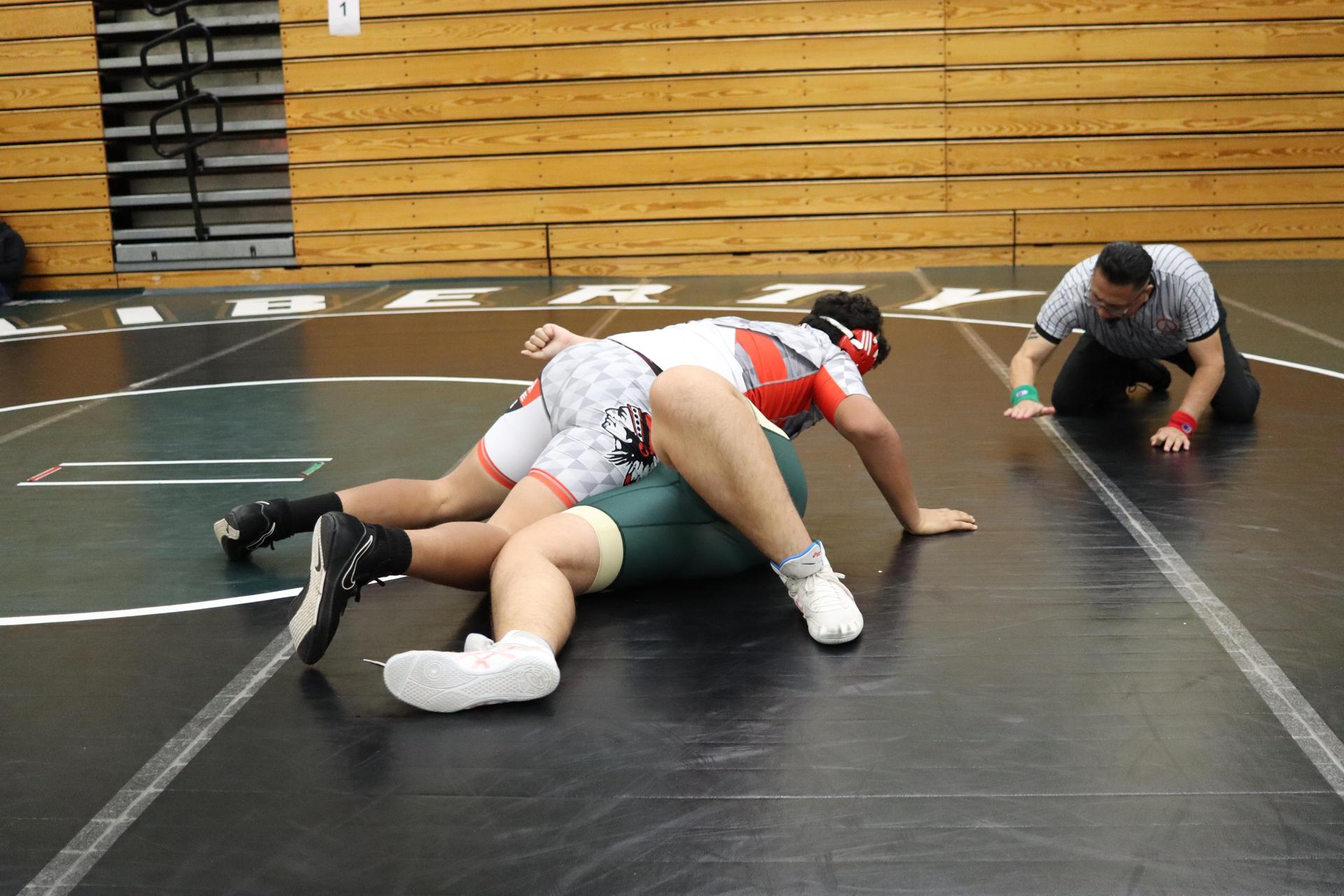 wrestlers in action at the Hawks invitational