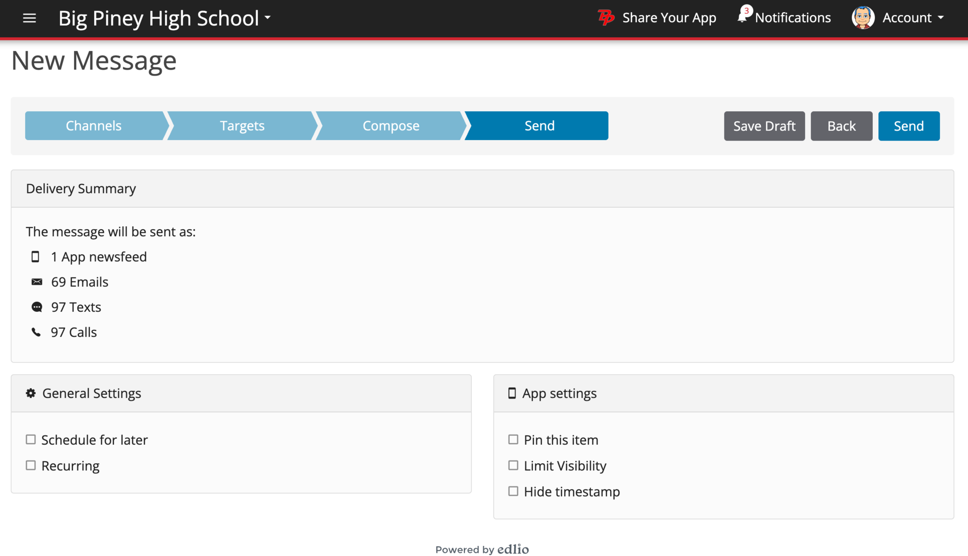 Web App - New Message Send