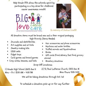 Hondo FFA BIG Love Cancer Care Drive Flyer