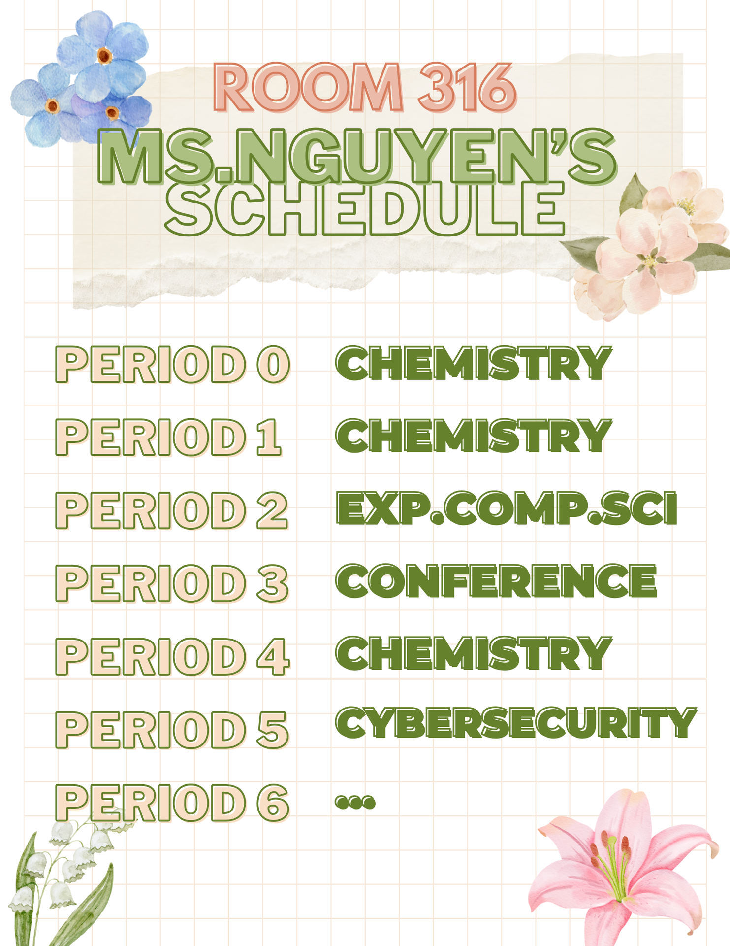 Ms. Nguyen's Class Schedule