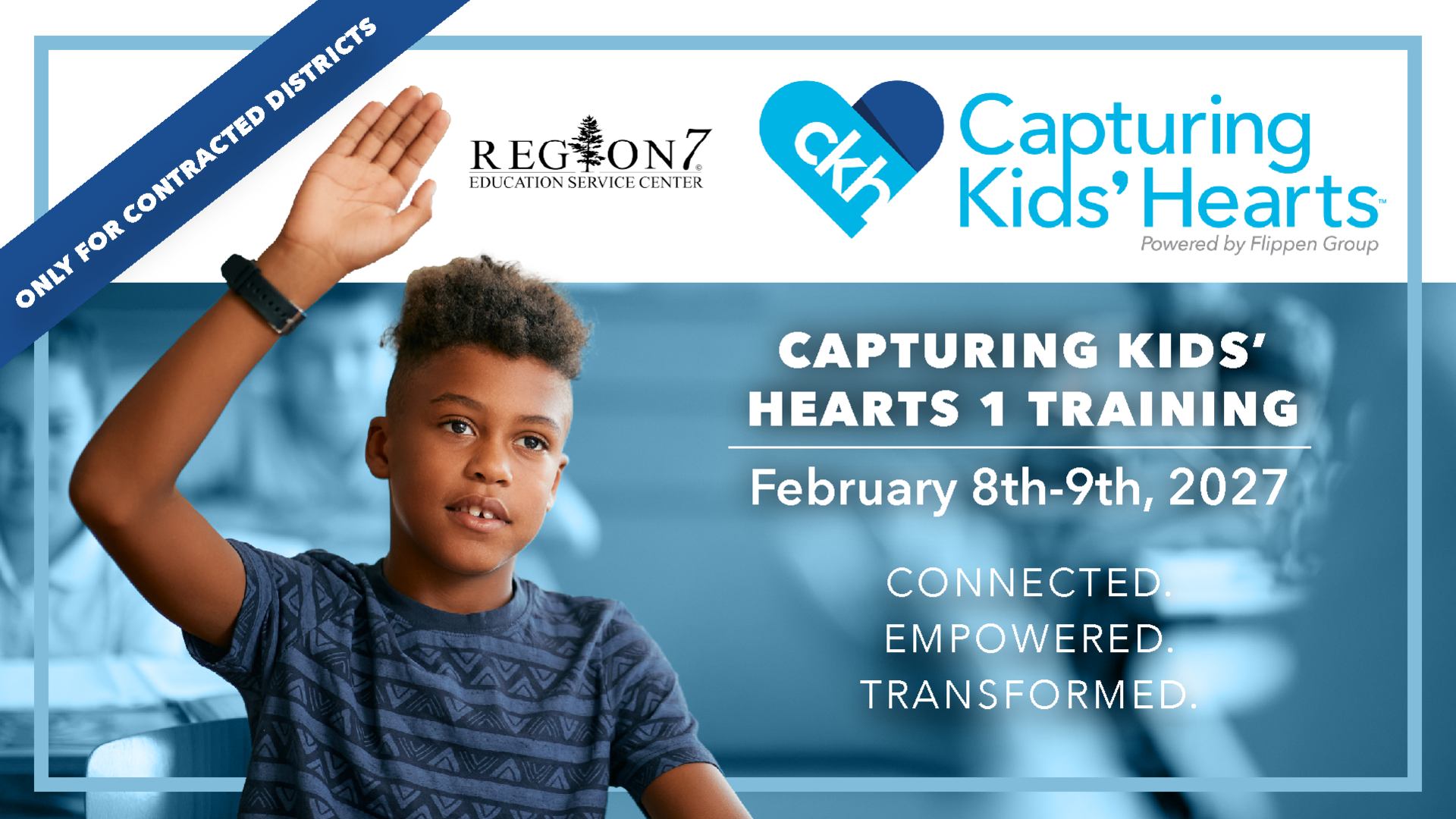 Student raises hand for Capturing Kids' Hearts 1 Training.