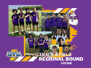 promo graphic - 2026 boys track and field regional bound Giants