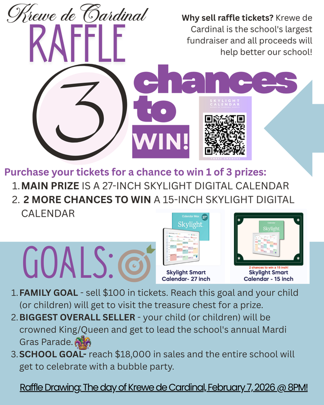 Krewe de Cardinal Raffle Featured Photo