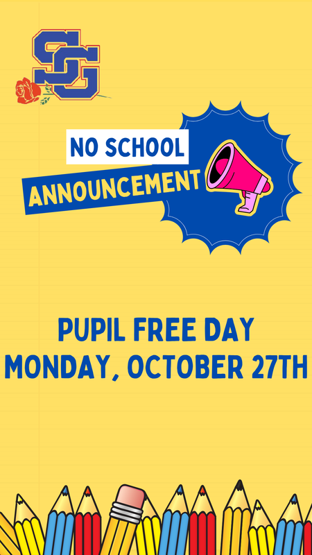 Pupil Free Day-Monday, October 27th