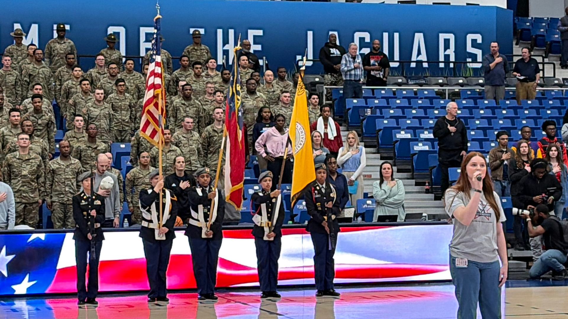 Picture of ROTC at Augusta University's Military Appreciation Night.
