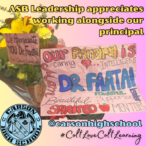 ASB Leadership appreciates working alongside our principal