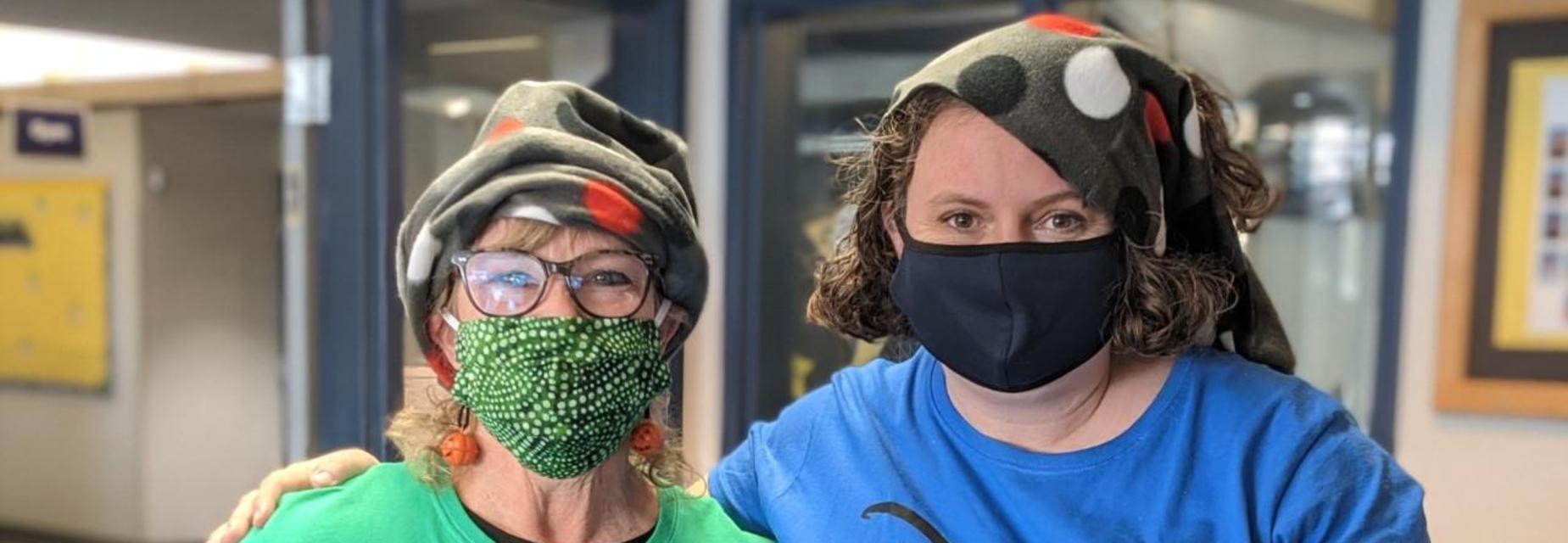 Secretaries dressed up for Halloween!
