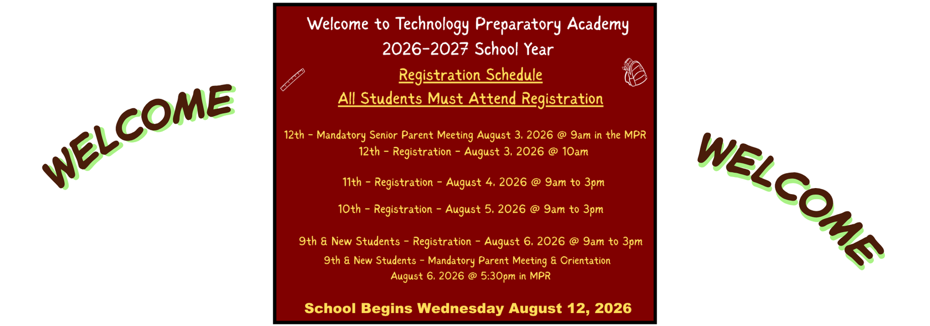 Technology Preparatory Academy Registration 2026-2027