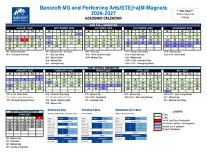 26-27 Bancroft Academic Calendar