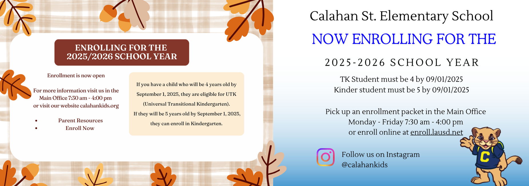 enrollment info fall themed