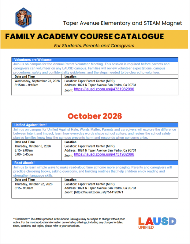 Family Academy Course Catalog
