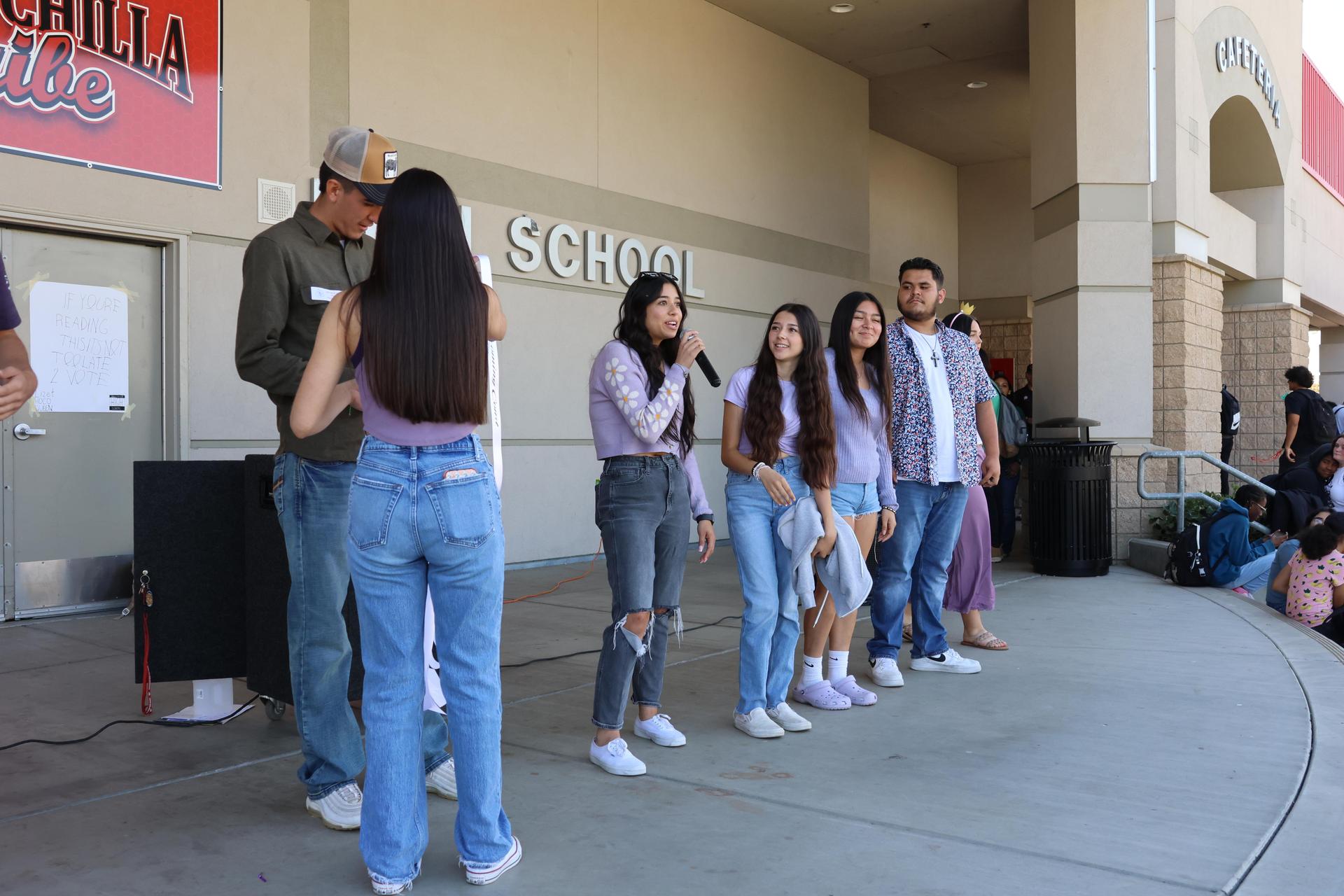 students and staff dressed up for homecoming