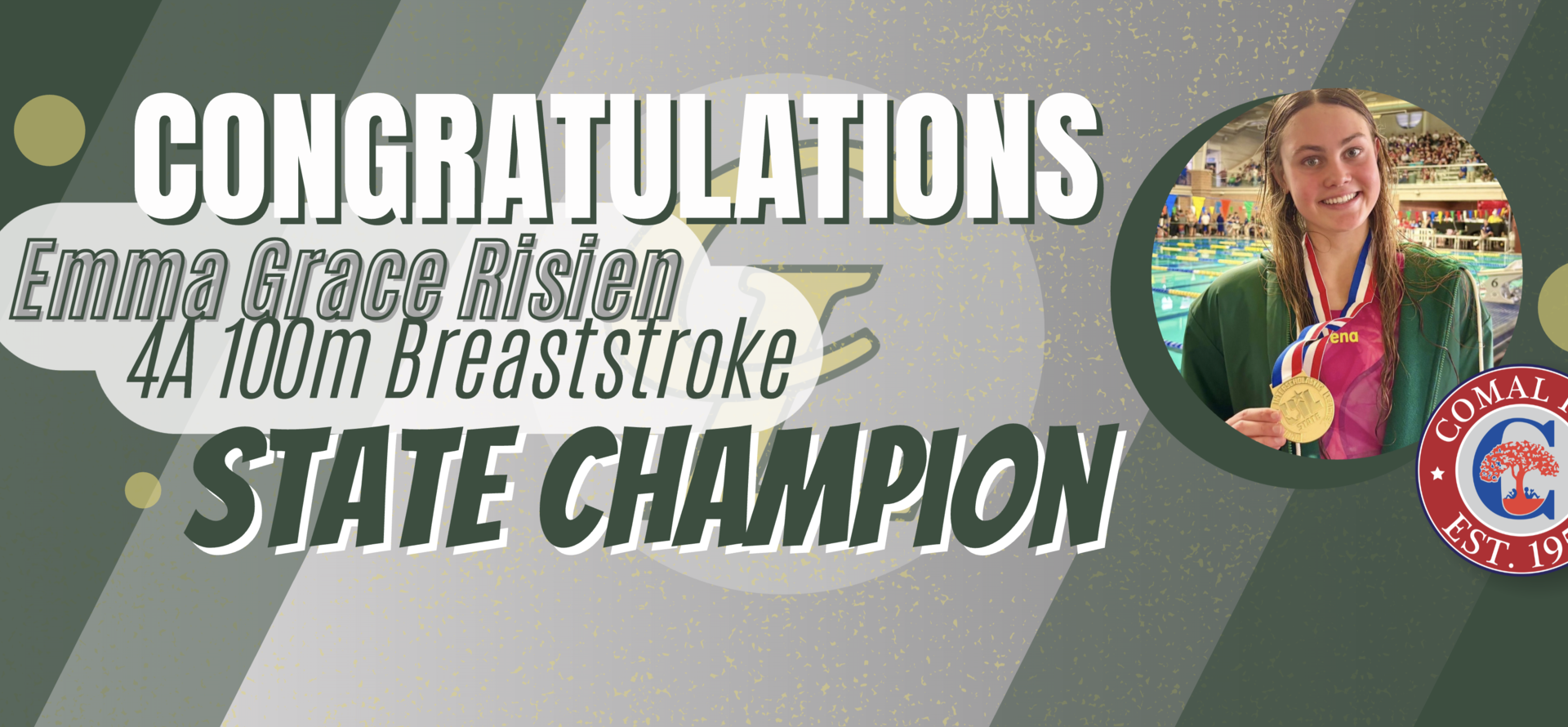 emma grace risien 4a 100 meter breaststroke state champion