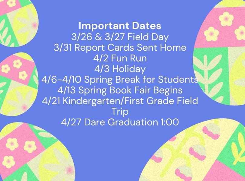 March/April Dates