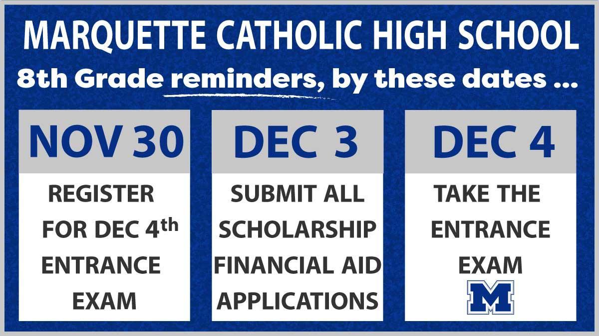 Guide For 8Th Graders - Educational Support Departments - Marquette Catholic High School