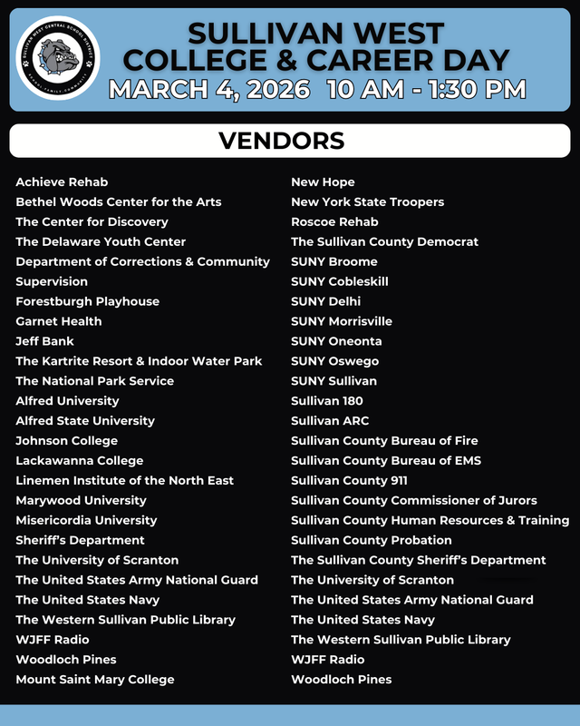 Career and College Day Vendor List