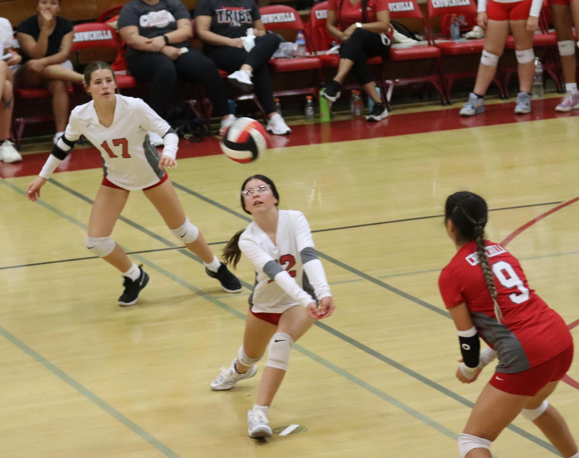 junior varsity girls playing volleyball against Mendota