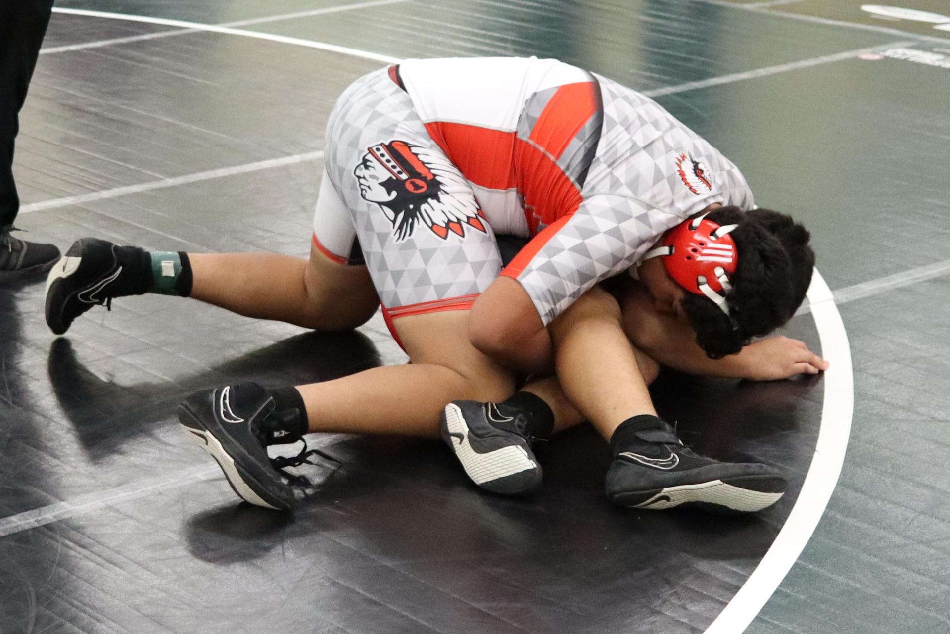 wrestlers in action at the Hawks invitational