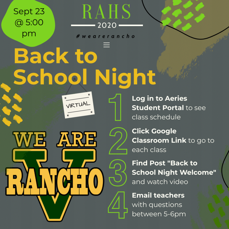 Virtual Back to School Night - Wednesday, September 23rd Featured Photo