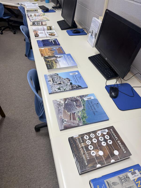Picture of books available for students to use