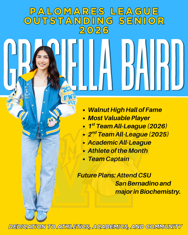 Female student in letterman jacket, presenting her accolades and goals for the future.