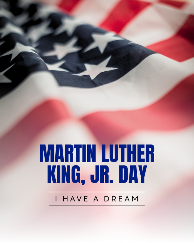 Martin Luther King Jr. Day -- American flag backdrop