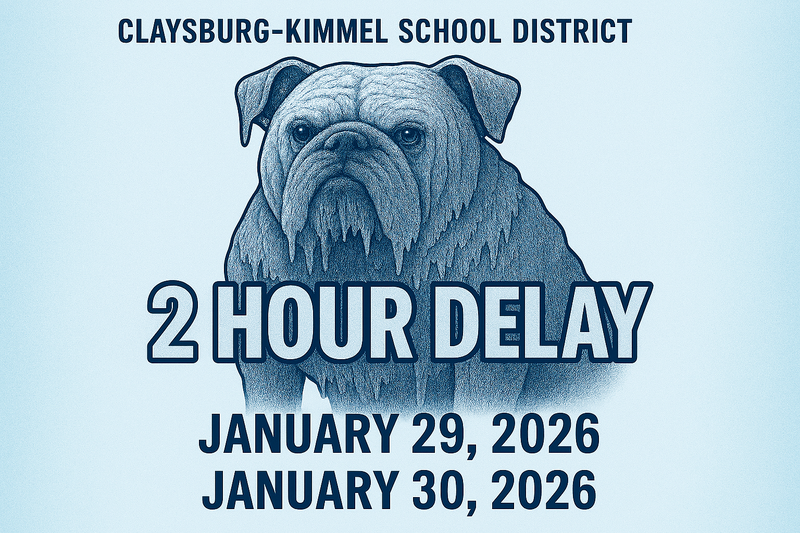 Bulldog that says 2 Hour Delay