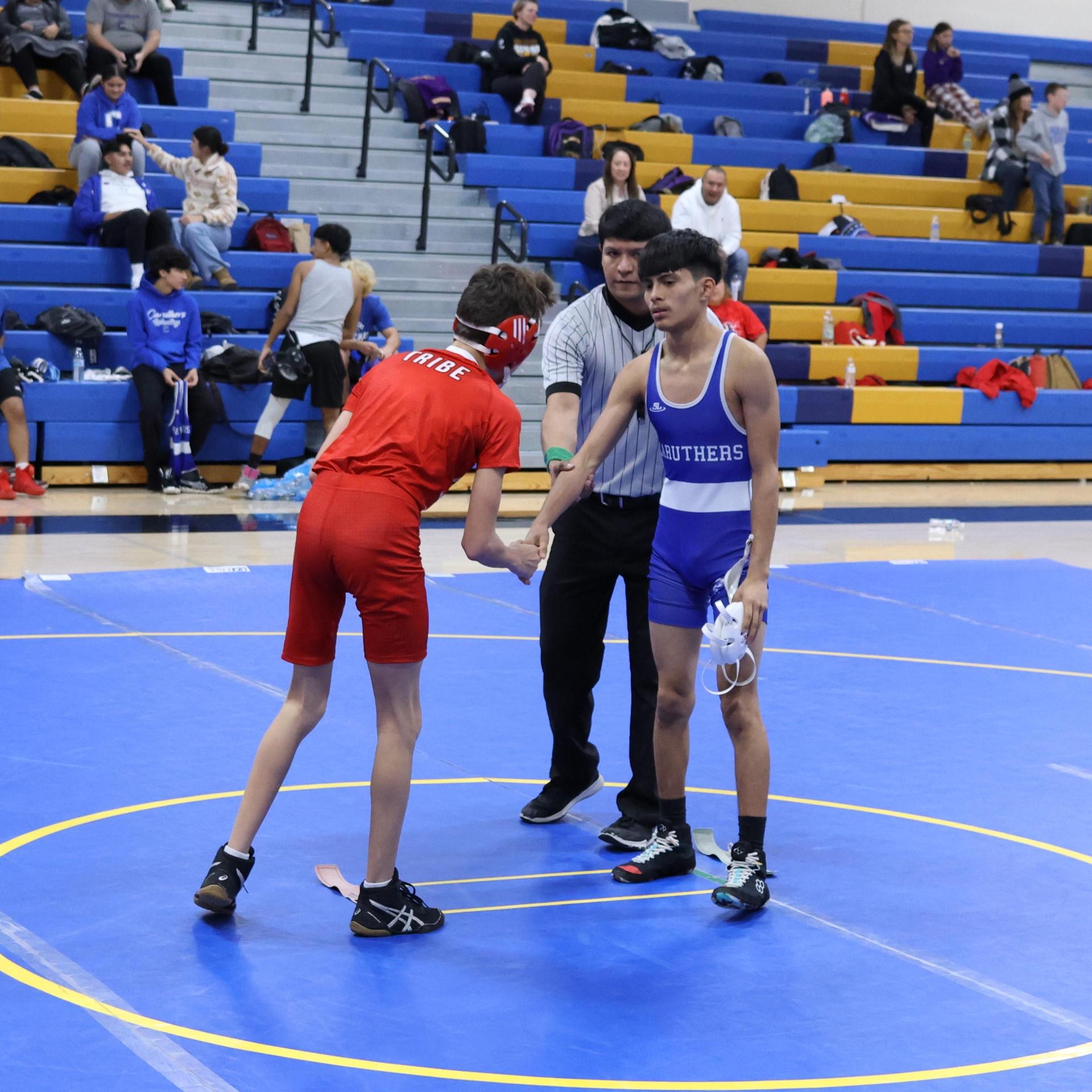 wrestlers in action at parlier