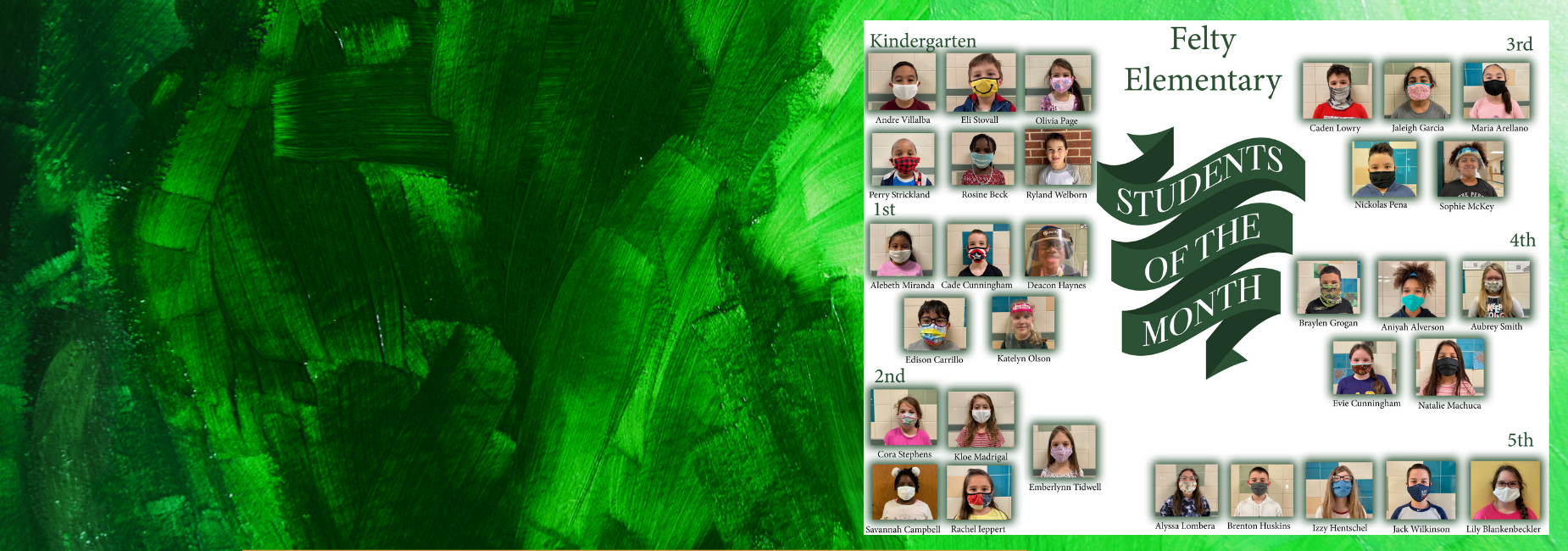 collage of pictures of students of the month