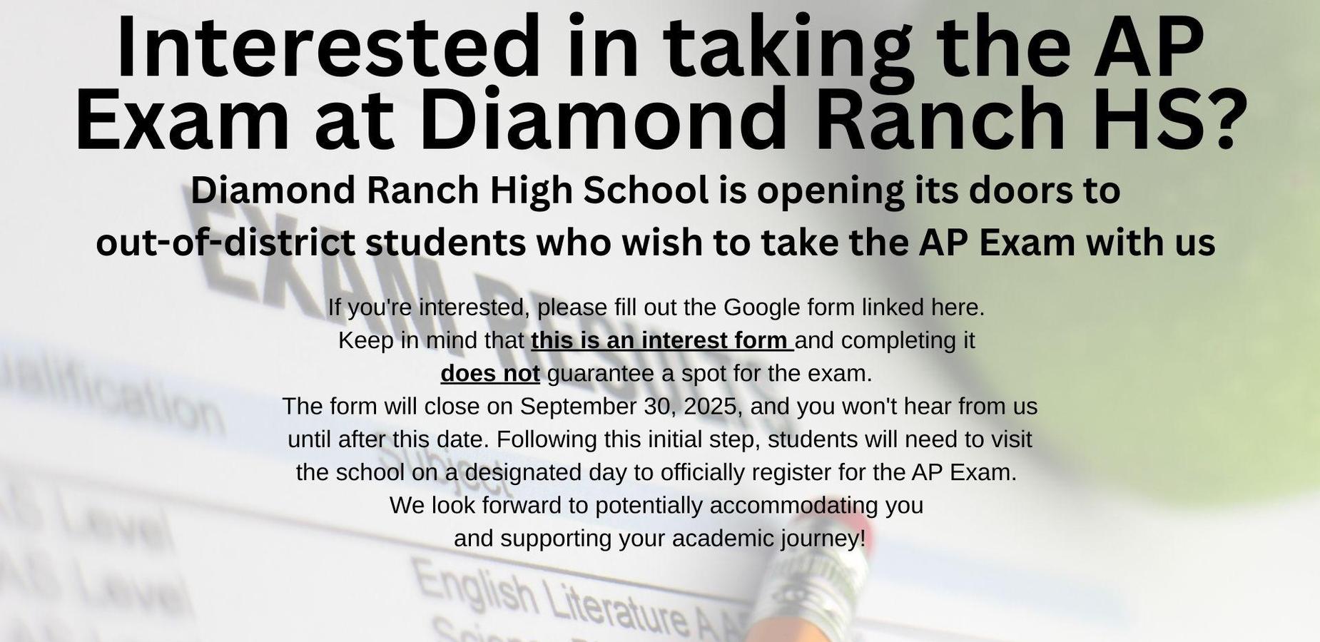 DRHS AP Exam Interest Form