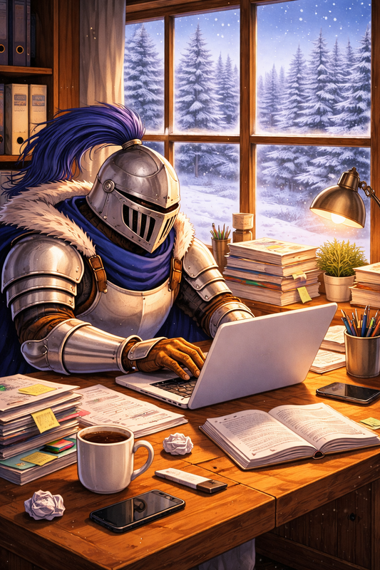 Knight working on his chromebook