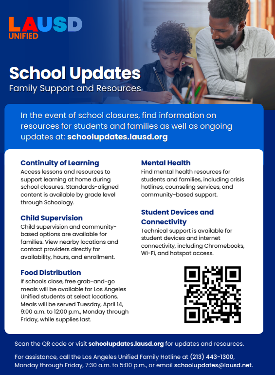 School Updates - Family Support and Resources Thumbnail Image