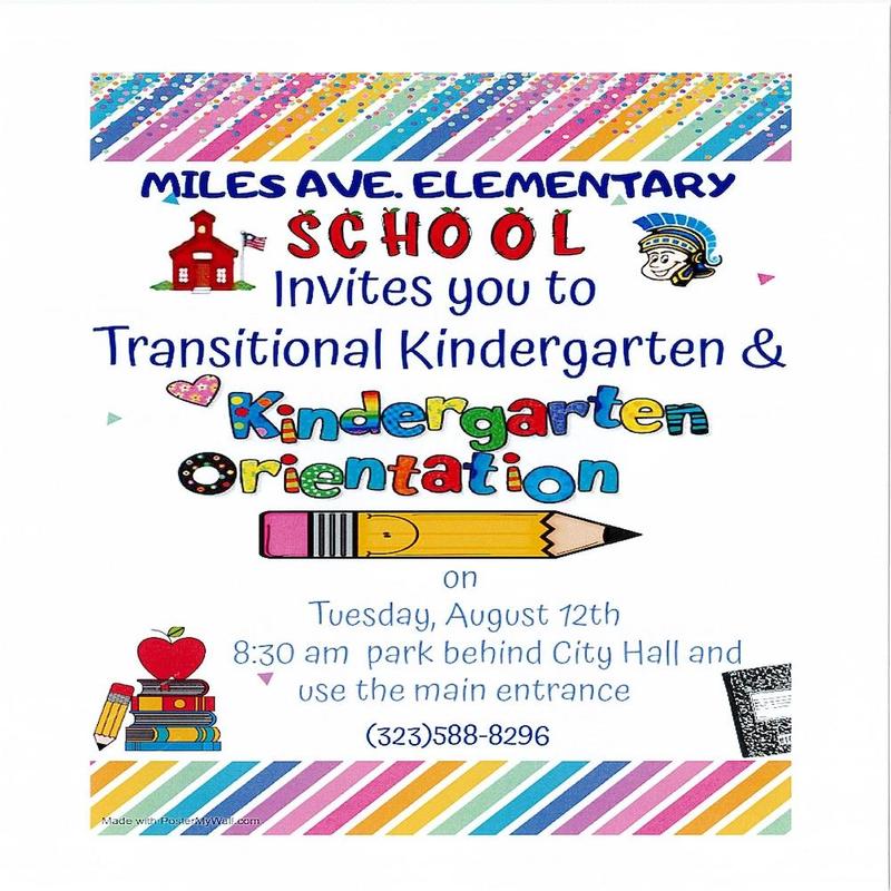 Transitional Kindergarten & Kindergarten Orientation