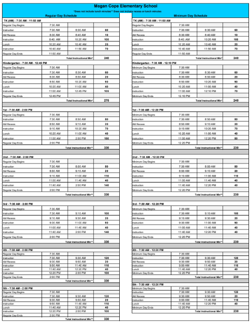 Bell Schedule