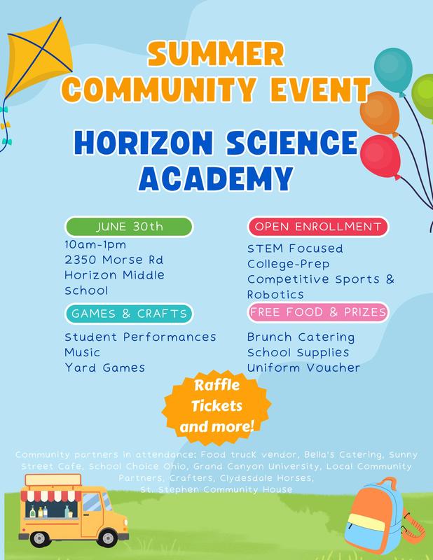 HSA Columbus Middle School Community Event Flyer