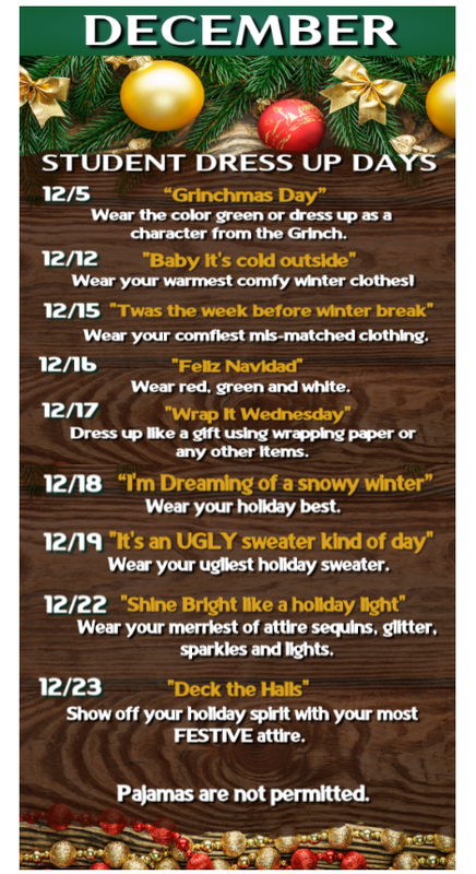 SMS December Dress Down Days