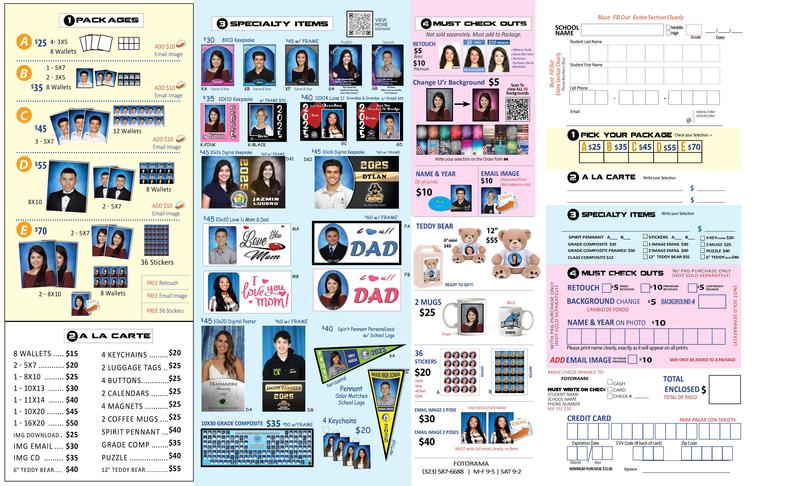 ID Picture Day Order Form PNG